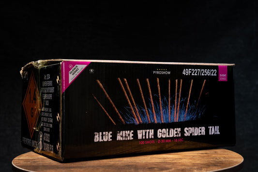 Blue mine with golden spider tail