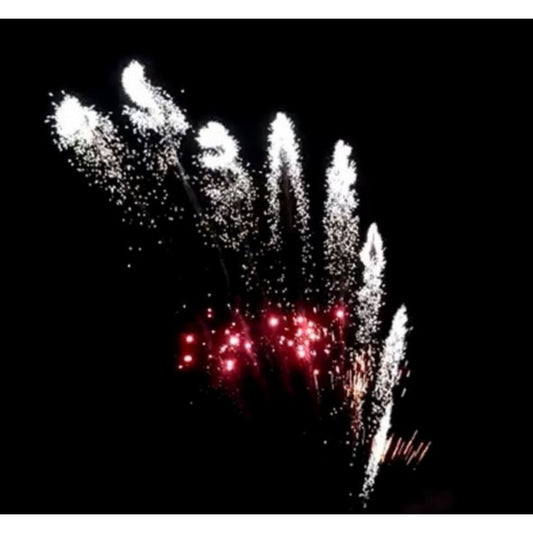 Silver Farfalle Red Strobe Mine Zipper